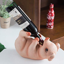 KUKU Creativo Portabottiglie da Tavolo Portabottiglie, Simpatico Portabottiglie Singola in Resina di Maiale, Espositore per Bottiglie di Vino di Lusso, Utilizzato per La Cucina del Bar di Casa