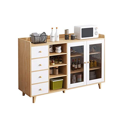 YLiansong-home Cassettiera Governo di immagazzinaggio cassetti della Cucina Armadio Credenza Ingresso Porta della Camera Cassettiera credenza in Legno (Color : Natural, Size : 120x35x90cm)