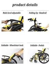 Carrozzine Semoventi, Trasportabili in Lega di Alluminio da Viaggio, Leggere Pieghevoli Portatili con Pedale del Freno Robusto Durevole Anziani/Disabili Infermieristica Anziani/Disabili Trolley P