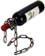 Jilyemy, portabottiglie di vino magico, catena galleggiante in acciaio, porta bottiglie in aria e bronzo.