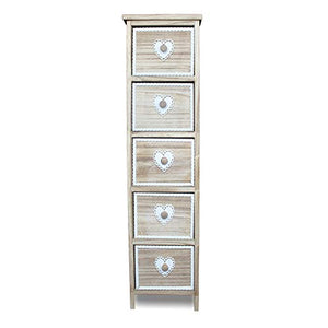 IlGruppone Mobiletto Multiuso per Bagno, Camera da Letto e Ingresso Misura 29x35x101cm con 5 cassetti MOD Julio
