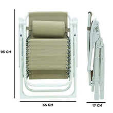 Sedia sdraio pieghevole esterno reclinabile - zero gravity con poggiatesta per il tuo relax (Bianco - tortora)