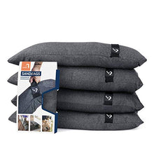 Baser Sacchi di Sabbia rettilineo e riempibili: Peso per ombrelloni, Trampolino, Peso ombrelloni decentrati, stendibiancheria, Alternativa alle Peso Ombrellone da Giardino (Grigio Scuro, 4 x 25 kg)