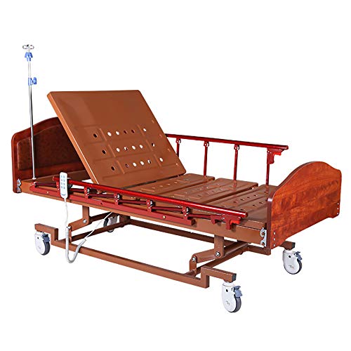 FC-Bed Letto per Ospedale Elettrico, Letto per Ospedale Elettrico in Metallo, Letti Medici elettrici con ferrovia Laterale in Alluminio Pieghevole, rotelle di Trasporto Facile