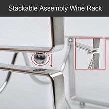 ZHIQ Portabottiglie Impilabile, Portabottiglie in Piedi - Portabottiglie di Vino - per Bar, Cantina, Cantina, Armadio, Dispensa- Metallo (Argento)