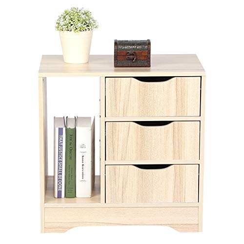 YCSD Moderno semplicità Cassetto del Comodino Cassetto del Cassetto di 3 Cassetti Camera da Letto Mobili da Tavolo Alta Gloss (Beige)