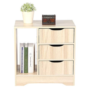 YCSD Moderno semplicità Cassetto del Comodino Cassetto del Cassetto di 3 Cassetti Camera da Letto Mobili da Tavolo Alta Gloss (Beige)