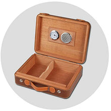 SHAO1 Cigar Humidor, Cuoio Portatile Cigar Humidor Cedar Wood Portatile Cigar Box può Contenere Circa 25 (240 * 215 * 63MM),B