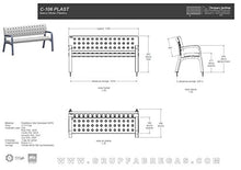 Fábregas C-106-Plast – Panchina da giardino in plastica, stile moderno, ecologico, 170 cm Giallo