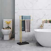 Towel Rack Portasciugamani da Bagno Mensola portasciugamani Non Forata Portasciugamani a Doppia Barra per Bagno Portasciugamani da Terra Materiale in Ottone Portasciugamani da Bagno/Cucina