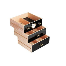 Humidars Cigar Humidor - Lusso Rosso o Nero Legno di Cedro Cigar Humidor Cabinet Storage Box igrometro umidificatore mantenerlo Fresco .Scatola di immagazzinaggio di cigari di Grande capacità