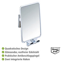 WENKO Vacuum-Loc® specchio da parete Quadro, ABS, 14 x 19.5 x 8 cm, Lucido
