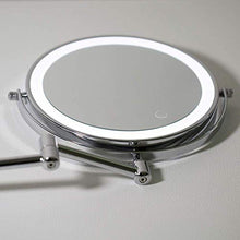 Com Specchio per Il Trucco, Montaggio a Parete Specchio per Il Trucco Illuminato a LED 10X Specchio cosmetico ingranditore a 360 ° Specchio per Il Trucco orientabile su Due Lati, alime