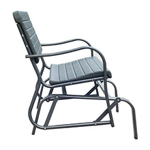 Outsunny Panca a Dondolo da Giardino in Metallo e Plastica, Panchina a 2 Posti (Max. 200 kg), 125L x 73P x 88A cm