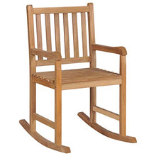 vidaXL Sedia a Dondolo con Cuscino Nero in Legno di Teak
