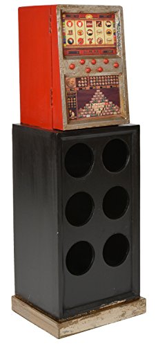 ts-ideen Mobiletto Comodino Colonnina Cantinetta rustica scaffale Botriglie Vino stile retro motivo Design Slot machine 80 x 27 cm
