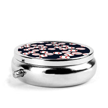 Scatola rotonda per medicina portatile, mini pillole in metallo, dispenser per pillole, borsa da tasca, regalo da viaggio, baseball