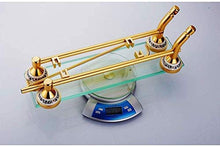 GDFEH Scaffale di Vetro 2-Livello Scaffale per Il Bagno del Bagno del Bagno del Bagno con la Barra degli Asciugamani