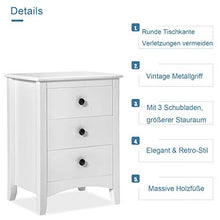 JGONas Cassettiera in legno bianco con 3 cassetti, ampia cassettiera e maniglia a torre facile da afferrare per armadi, soggiorno, cameretta dei bambini, 18 x 14 x 24 pollici bianco