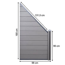 Mendler Pannello supplementare frangivento Obliquo DX Privacy Sarthe WPC 98cm Grigio