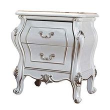 H-CAR Comodino Bianco con Armadio a 2 cassetti Comodino in Legno Contenitore con Gambe in Legno per Soggiorno, Camera da Letto, corridoio