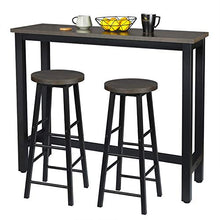 WOLTU Set Mobili da Bar Tavolo con 2 Sgabelli Alti Arredo per Cucina in Acciaio Legno BT17srs+BH130srs-2