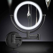 WZDD Specchio da Trucco da Parete, Specchio da Bagno con Luce a LED, Ingrandimento 1x / 5X, Specchio Cosmetico Illuminato, 360° Girevole E Rotondo