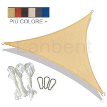 Lanbent Tenda a Vela Parasole Triangolare Protezione Solare, Terrazza, Giardino e Balcone Rete Parasole, HDPE Anti UV Traspirante Vela Ombreggiante, con Corde e Moschettoni