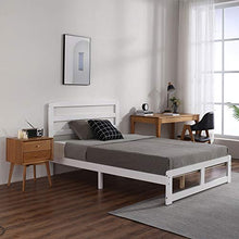 Struttura per letto in legno massiccio di pino con tavola orizzontale, in legno naturale, robusto, letto singolo, bianco, 1,5 m