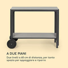 blumfeldt Menorca Roll - Tavolino da Servizio, Carrello con Rotelle, Dimensioni: 100 x 83 x 49 cm (LxAxP), 2 Ripiani, 2 Ruote, Materiale: Alluminio/Polywood, Rivestito a Polveri, Teak