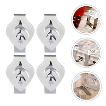 EVENN - Set di 4 morsetti per tovaglia in acciaio inox, per matrimoni, feste, picnic, colore: Argento