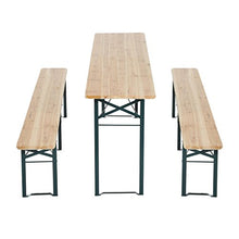 Outsunny Set Birreria da Giardino a 3pz Tavolo con 2 Panche Pieghevole in Legno di Abete