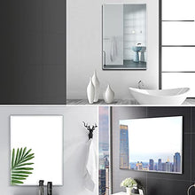 Specchio da bagno a Parete Specchio Rettangolare con Bordo Smussato Specchio per Il Trucco HD Specchio Argento a Prova di Esplosione per Camera da Letto/Bagno/Soggiorno Punch-Gratis(50 * 70 Cm)