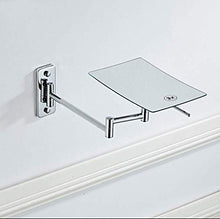 MTXJ Specchio Ingranditore da Parete X3 e Specchio Piatto, Girevole 360 °, Allungabile e Finitura Cromata per Bagno, Spa, Hotel Specchietto da Trucco