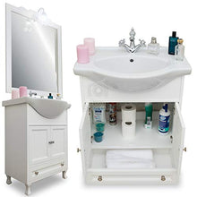 Shop Chic Arredo bagno in legno bianco per piccoli ambienti con lavabo 75 cm