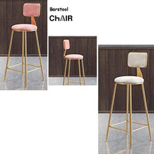 LWW Sgabelli, cucina presiede i piedini in metallo con schienale Design per colazione e Simple Home sedia moderna Ferro pranzo Oro Leg Nordic vento adattamenti per i calessi per interni,Rosa