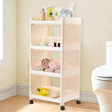 LYM &ripiano di stoccaggio Storage Cucina Scaffale, Multifunzione da Terra Trolley da Letto Bagno Soggiorno Rack di stoccaggio -4 Piani Scaffale di Finitura