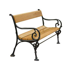 Panchine da giardino, panchine con schienale in legno massello anti corrosivo, panchine per il tempo libero con struttura in ghisa per cortile esterno, panchine decorative per portico da giardino