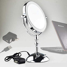 Maidehao, specchio da bagno, specchio ingranditore con luce, specchio illuminato per 10 volte, specchio illuminato, specchio illuminato a doppia rotazione a 360°, specchio per trucco