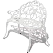 GOTOTOP - Panca da giardino per esterni, design in alluminio colato e gambe in ghisa, panca per 2 persone, mobile per giardino, balcone, terrazza, parco, 100 x 54 x 80 cm