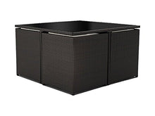 Bagno Italia Tavolo Cristallo poltrone Pouf Contenitore Nero Cuscino Bianco Moderno Rattan Set da Giardino con sedie I