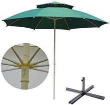 HZK 3m Patio 8 Costole Giardino Ombrello Esterno dello Schermo di Sun Cafe Party Store Beach Tabella Mercato all'aperto Ombrello con manovella di Sollevamento WDDT (Color : Green)
