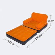 HongTeng Divani Divano Gonfiabile della Pelle Scamosciata Singolo Divano Pigro casa Esterna Campeggio Portatile Letto Siesta Sedile + Pompa elettrica 64 × 191 × 97 cm