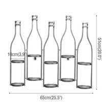 Creativo Espositore per bottiglie di vino - Portabottiglie da parete - Portaoggetti per mensole a muro - Portabottiglie da appendere a forma di bottiglia di vino -Nero_W25.5XD3.9XH20in