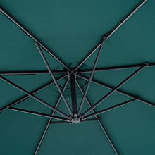 Outsunny Ombrellone da Esterni Ombrellone da Giardino Decentrato Verde con Manovella Struttura Acciaio e Poliestere Impermeabile Anti-UV Φ300 x 250 cm