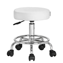 CASARIA Sgabello girevole altezza regolabile 51-65 cm sedia da lavoro 360° spessore seduta 10cm centro bianco