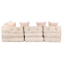 vidaXL Divano Letto Modulare a 4 Posti Comodo Ampio Robusto Resistente Durevole Solido Arredo Camera Mobile Imbottito Decorativo Beige in Tessuto - Arredi Casa