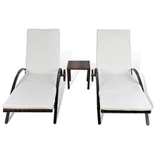 vidaXL Lettini Prendisole con Tavolino 3 pz Elegante Sdraio Mobile Arredo Giardino Spiaggia Piscina Chaise Longue in Polyrattan Marrone