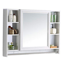 BXSZVOK Armadi A Specchio, 6 Spazi di Archiviazione Aperta, Grande capacità, Armadi di Stoccaggio di Bagno in Alluminio,110cm