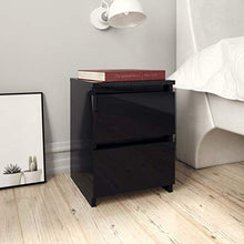 Festnight 2 pz Comodini Camera da Letto Moderni con 2 Cassetti in Truciolato Bianco/Nero/Rovere Sonoma,Comodino Moderno,Cassettiera Camera da Letto Moderno,Comodino con Cassetti 30x30x40 cm